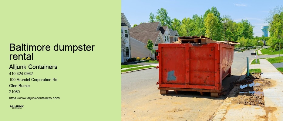 Dumpster rental near Baltimore MD